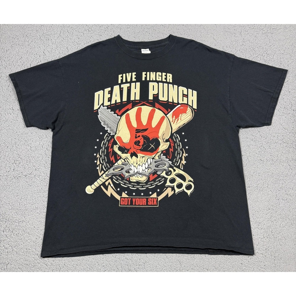 Five Finger Death Punch Shirt Mens 2XL Black Got Your Six Tour Graphic Band Tee